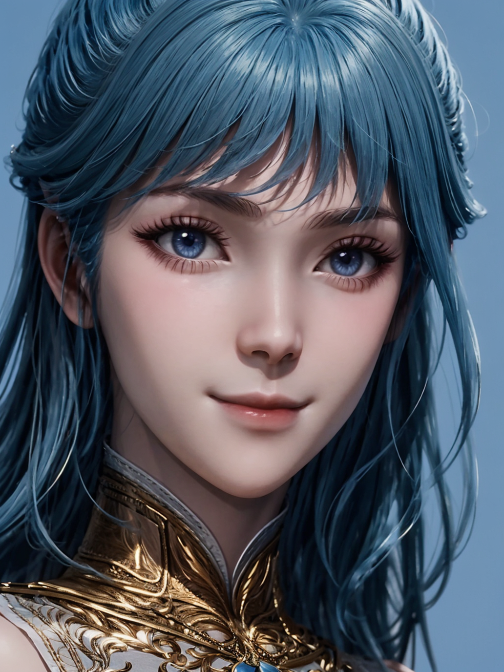 1732215912397-802711823-1girl,solo,(closed mouth_1.3),light smile,blue hair,looking at viewer,close-up,blue background,_lora_lora_0.9_,wangdong,.png